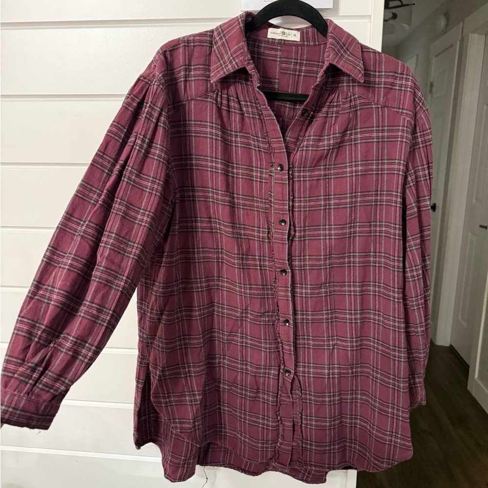 Natural Life 100% Cotton flannel button-down shirt